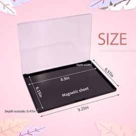 Snowso XL Large Empty Magnetic Eyeshadow Palette with Clear Top, Travel Makeup Organizer with 40Pcs Adhesive Metal Stickers For DIY Your Own Powder Palette (XL Large - 9.25'x6.57')
