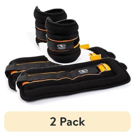 Athletic Works 5lb Pair Ankle & Wrist Weights (2pcs, Each One is 2.5LBS), Adjustable Strap - Pack Size: 2 Pack