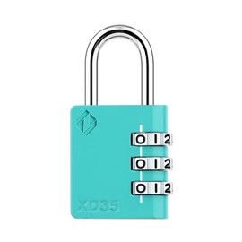 [ZARKER XD35] Small and Heavy Duty 3-Digit Combination Padlock Different Design Defferent Colors and Strong Metal Locking Mechanism - Emerald 1Pack