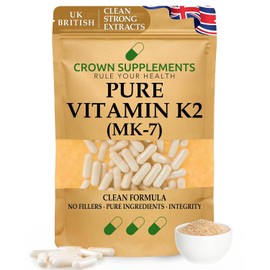 Pure Vitamin K2 MK-7 Capsules | Clean Supplements | Crown Supplements UK (180 Capsules)