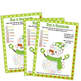 Roll a Snowman Game, Christmas Party Games and Decorations, Christmas Games for Adults and Large Groups-25 Players, Holiday Classroom Game, Winter Holiday Xmas Activities Family Party Game, 03