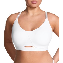 Victoria's Secret Women's VSX Elevate Strappy-Comfort Sports Bra, Low Impact Wireless, Vs White, MED