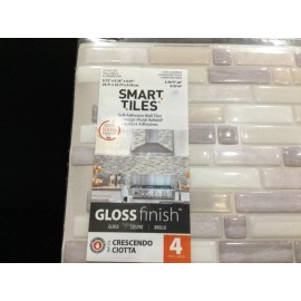 Smart Tiles Crescendo Ciotta 9.73"X 9.36" 4 Pack Vinyl Peel & Stick