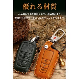 Toyota Smart Key Case, Key Cover, Genuine Leather, 3 Buttons, Specially Designed for Toyota, Key Holder, Toyota C-HR, Prius, 50 Series, New Type, Corolla and More, green