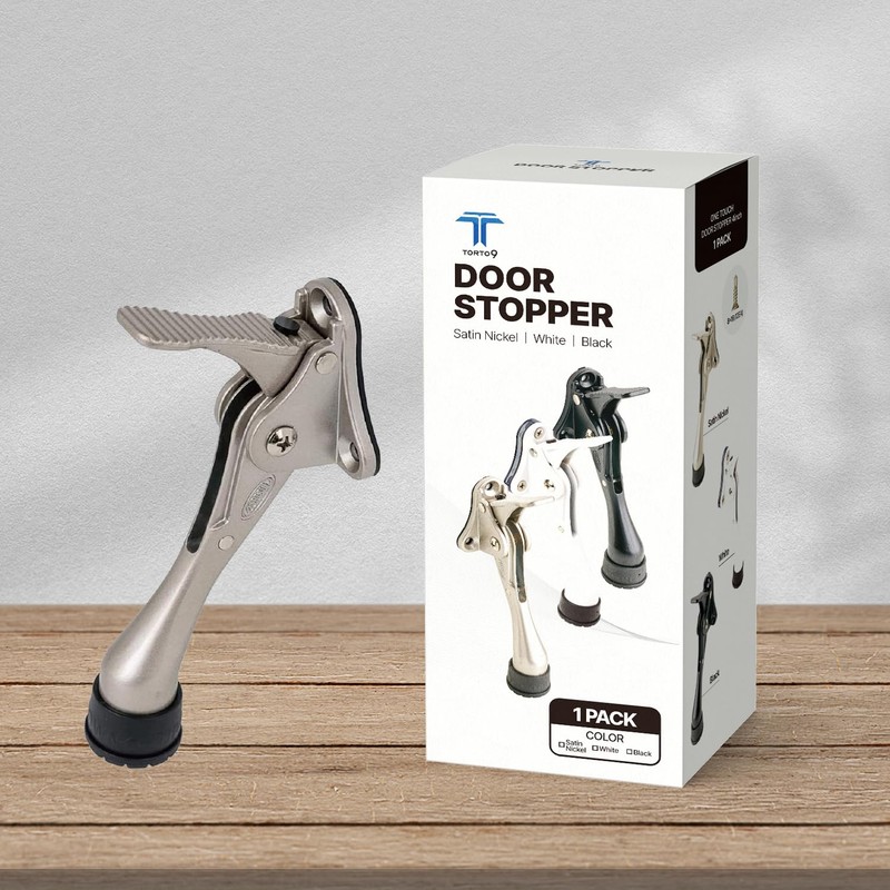 Kickdown One Touch Door Stopper 4 inch - Durable Heavy-Duty