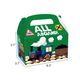 Cieovo 24 Pack Train Party Cardboard Treat Box Train Birthday Party Favor Boxes Transportation Train Party Goody Bags Treat Boxes for Train Theme Birthday Baby Shower Supplies