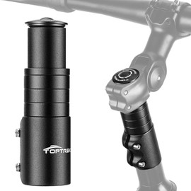 toptrek Handlebar Riser Bicycle, Stem 28.6 mm/12 × 2.86 cm, Bicycle Handlebar Riser for Cycling Health, Bicycle Handlebar Raise Aluminium for MTB, Road Bike, City Bikes (Black)