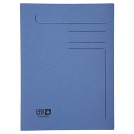 Exacompta - Ref 33122E - Clean'Safe 2-Flap Folders - Suitable for A4 Documents, 400gsm FSC-Certified Pressboard, Treated With an Antimicrobial Additive - Blue (Pack of 5)