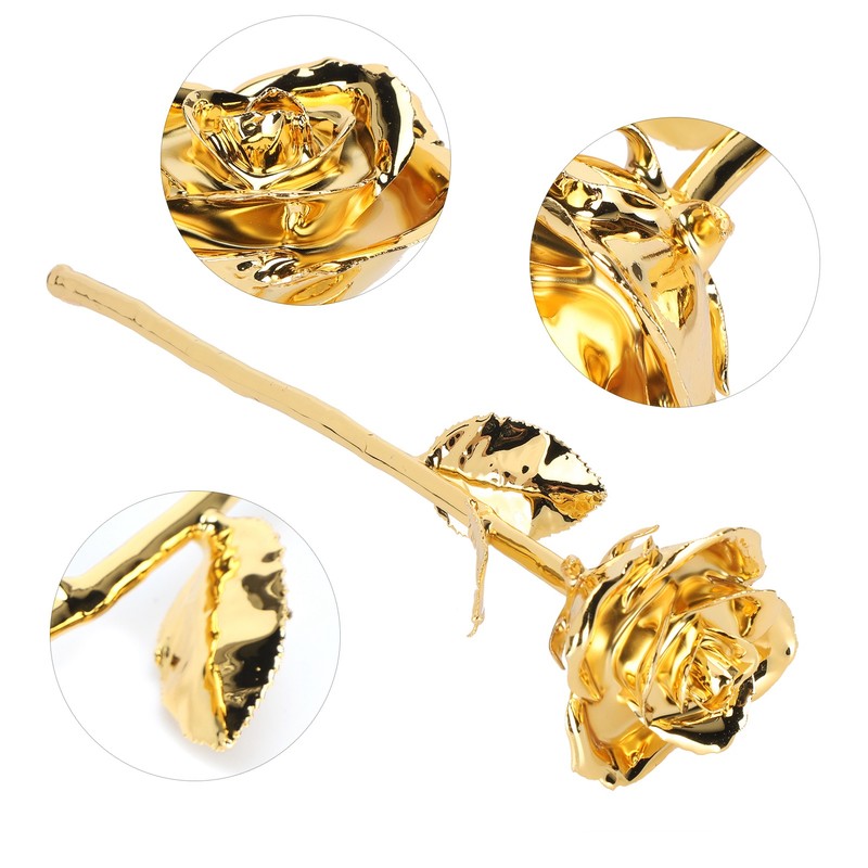 Long Stem Rose Gifts Dipped 24K Real Artificial Flower with