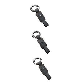 Gatuida 3pcs Leather Car Keychain Keyring Holder Handmade Top-grain Key for Vehicle Water-resistant Design Lightweight Fashionable Accessory for Men and Women Black