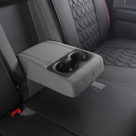 JOJOBAY Car Seat Covers for Dodge Ram,Fit 2009-2025 1500/2500/3500 HD Pick-up Truck,Crew,Regular,Quad,Mega Cab,Waterproof Synthetic Leather Seat Covers (Rear Seat Cover,BlackRed)