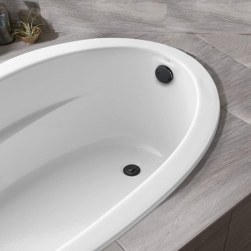 Matte Black Lift & Turn Tub Trim Set with Two-Hole
