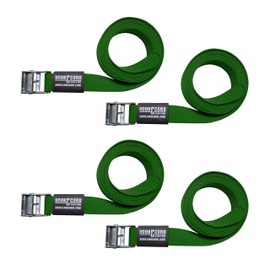 SECURE IT QUICK Straps & Buckles - Cinch Tie Down CAM Cargo Utility Lashing Straps - 1" Wide Heavy Duty Webbing (72" CAM - 4 PK, Green)