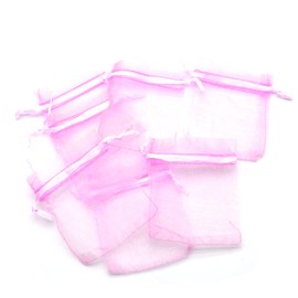 OLILLY - 100 Organza Bags - 7 x 9 cm - Pink Colour - Ideal for Weddings, Christenings, Gifts, Lavender, Jewellery (Pink)