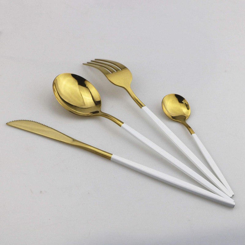 JANKNG 24-Piece Flatware Set, 18/0 Stainless Steel Knife Fork Spoon