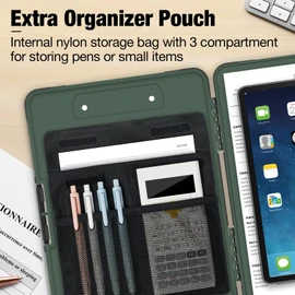 Sooez Toughest Clipboard with Storage, Internal Pen Pouch Included, Letter/ A4 Size, Shockproof Heavy Duty Plastic Clip Boards 8.5x11”, High Capacity Clipboards Box Case for Contractor Trucker Driver