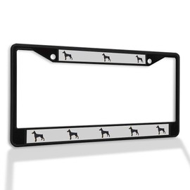 Fastasticdeals Metal Insert License Plate Frame Doberman Dog B Weatherproof Car Accessories Black 2 Holes Solid Insert