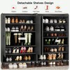 ONBRILL Shoe Cabinet with Cross Molding Doors, 6-Tier Shoe Storage