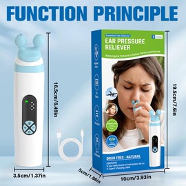 BIZOI Ear Pressure Relief Device, Eustachian Tube Unclogger, Eustachian Tube Unblocker, Rechargable 3 Speed Adjust Ear Popper Ear Relief Device for Flying, Swimming, Diving, Tinnitus