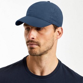 Xinveen Quick Dry Baseball Cap Curved Brim Snapback Hat Laser Cut Mesh Ball Cap Golf Ball Cap for Men Women Dark Blue XL