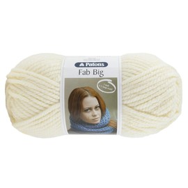 Patons Fab Big Super Chunky Knitting Wool/Crochet Yarn Wool 200g Balls and 100% Acrylic Machine Washable - 9 Colours in The Range - Colour 2307 - Cream - 1 x 200g Ball
