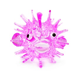 ChangThai Design 2" Dia Tiny Pink Puffer Figurine Fish Miniature Hand Blown Glass Aquarium Sea Animals Crystal Collectible Decor