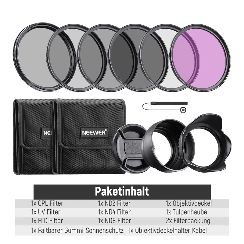 Neewer 52MM Professional UV CPL FLD Lens Filter and ND