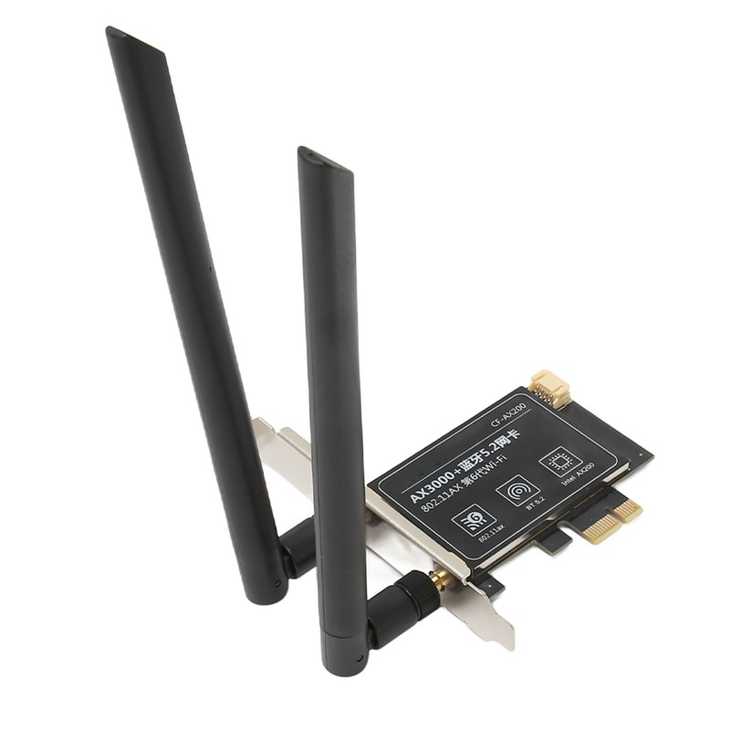 WiFi 6 PCIe Card AX3000Mbps 2.4GHz 5GHz Dual Antenna BT5.2