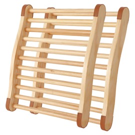 2 Pack Wooden Sauna Backrest S-Shaped Barrel Sauna Backrest, Ergonomic Infrared Sauna Backrest, Sauna Accessories Luxury of Steam Room, Widely Used Sauna Supplies with Anti-Slip Pad for Sauna Chair
