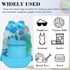 INVODA Mesh Beach Bag Drawstring Beach Backpack Foldable Toy Organizer