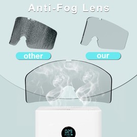 Vgooar Ski Goggles, OTG Cylindrical Lens Ski Goggles with Adjustable Long Straps, 100% UV Protection Anti Fog Snow Goggles for Men Women