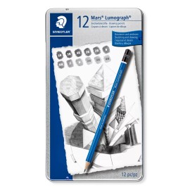 STAEDTLER Mars Lumograph Drawing Pencils Set of 12 Premium Quality 6B to 4H