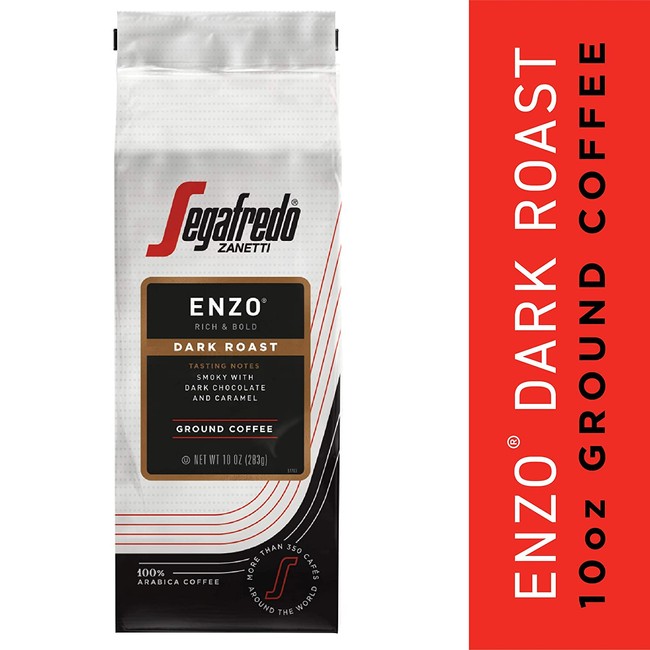 Segafredo Zanetti Tempo Blend Ground Coffee, Enzo Dark Roast – 10 Oz Bag – Made with 100% Arabica Coffee, Bold and Complex Flavor