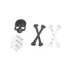 VekAuto Black Metal Skull Head Shaped Decorative Stickers Badge Emblem