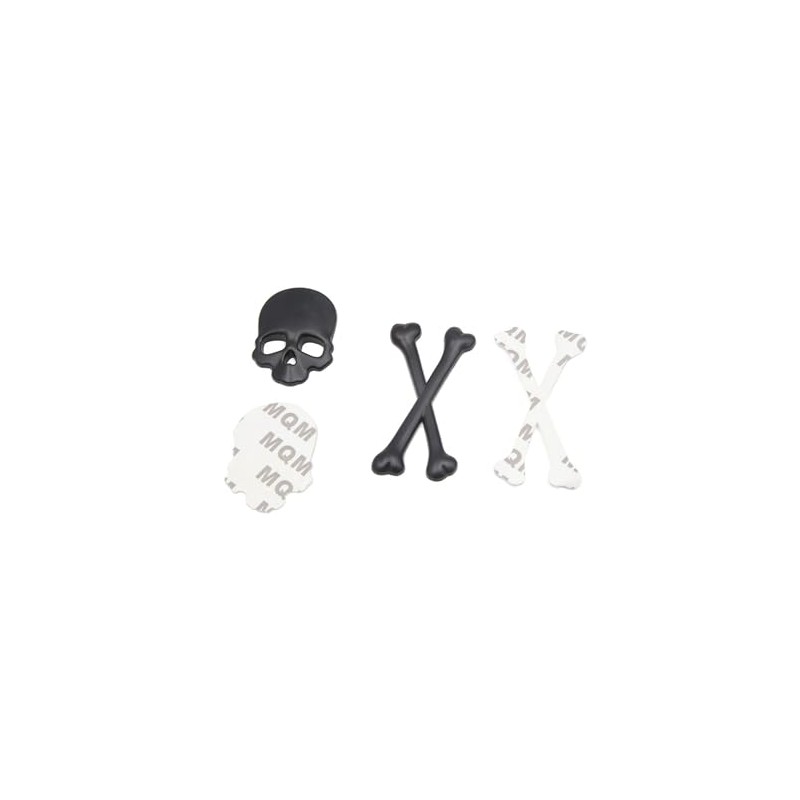 VekAuto Black Metal Skull Head Shaped Decorative Stickers Badge Emblem