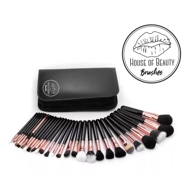 House of Beauty Kit Brochas Maquillaje Profesional 29 Pza Set