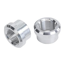 AC PERFORMANCE Aluminum 1/2 NPT Female Weld On Bung, 1/2" NPT Weldable Fuel Tank Fitting, 2pcs, Natural