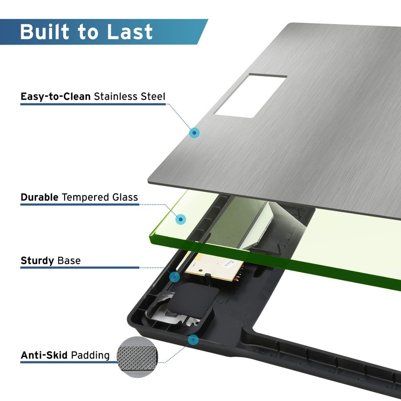 Etekcity Stainless Steel Digital Body Weight Bathroom Scale Step-On Technology