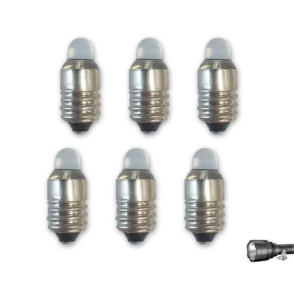 YAFIYGI 6Pcs E10 LED Bulb 3V Miniature Flashlight Bulbs E10