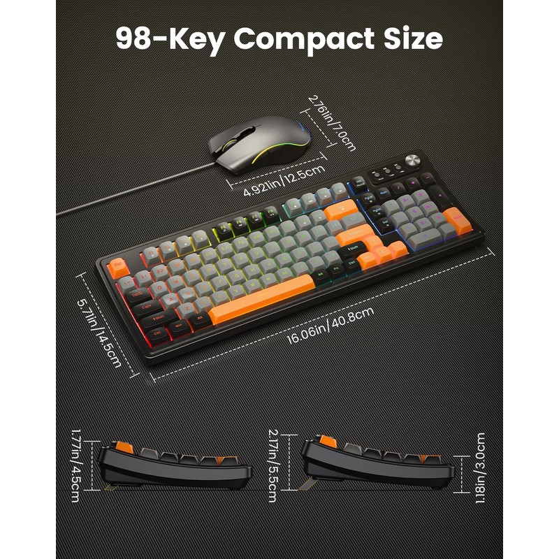 SABLUTE Gaming Keyboard and Mouse, Quiet Membrane with RGB Backlit