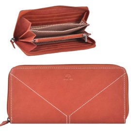 Greenburry Tumble Nappa Leather Wallet 20 cm, Tomato, Elegant