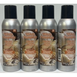 Smoke Odor Exterminator 198 gm/ 7 oz Large Spray White Pumpkin Set of Four Cans.