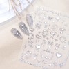 Valentines 5D Embossed Heart Nail Art Stickers Romantic Sliver Heart