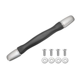 PATIKIL 8.27 Inches Luggage Handle Replacement, Plastic Pull Handle Grip with Washers and Screws for Luggage Toolbox Storage Box Case Repair - 9Pcs (Black)