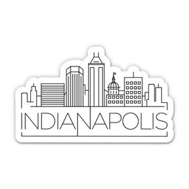 Squiddy Indianapolis Indiana City Skyline - Vinyl Sticker Decal for Phone, Laptop, Water Bottle (3" Wide)