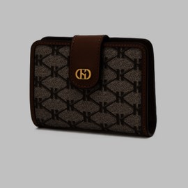 Hazzys (대구신세계)25SS브라운 이니셜패턴 가죽 반지갑 HIWA5E842W1 (Daegu Shinsegae) 25SS Brown Initial Pattern Leather Wallet HIWA5E842W1