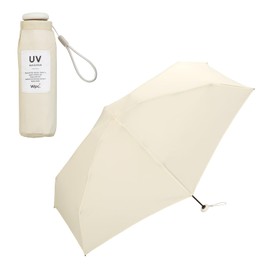 2024 Wpc. CO03-001-002 Ultra Small Folding Umbrella, Baby Umbrella, Solid Cream, Rain Umbrella, Ribs, 19.7 inches (50 cm), 5.3 oz (150 g), Lightweight, Women's, Small, Compact, Stylish, Cute,