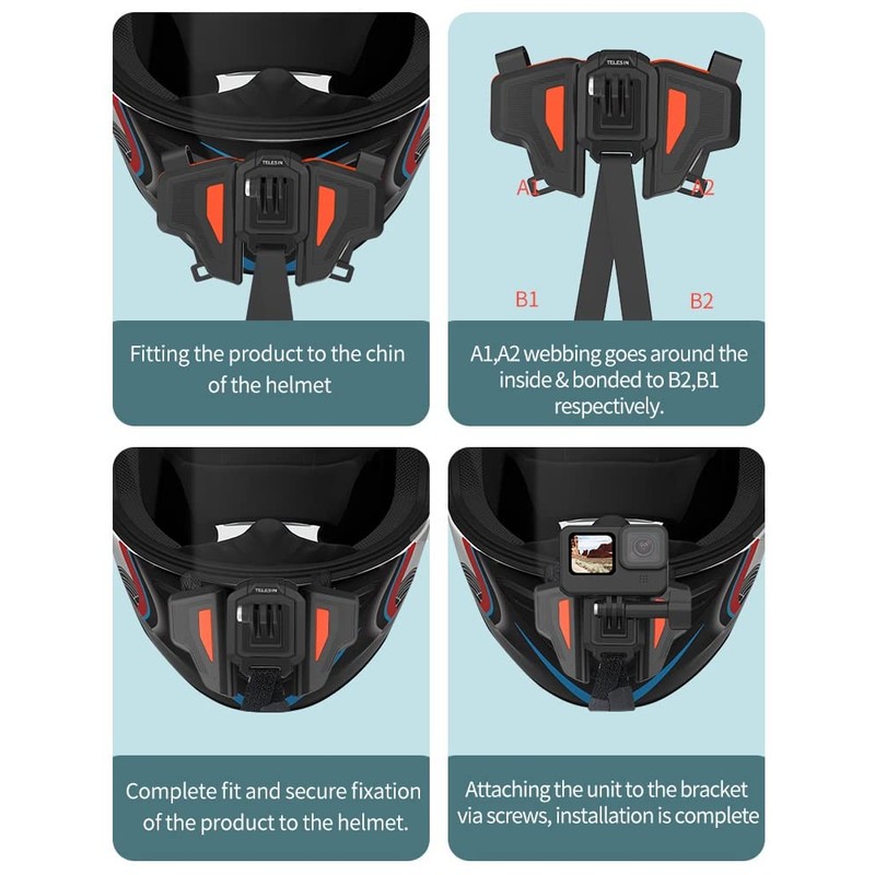CamGo Telesin Motorcycle Helmet Strap Mount for GoPro