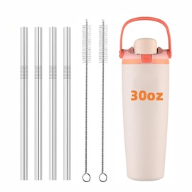 Metal Straw Replacement Compatible With Owala FreeSip Sway 30oz Water Bottle，Reusable Stainless Steel Straws Fit for Owala Water Bottles