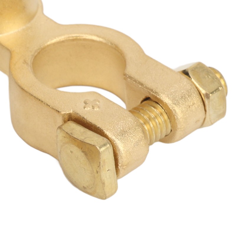 2PCS Battery Terminal Connectors Brass Negative Positive Car Battery Cable